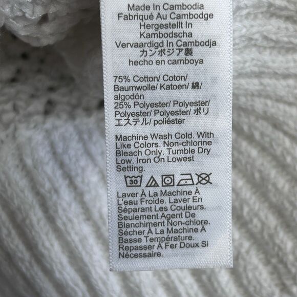 J. Crew Crochet Tank Top Womens Medium White Pointelle Knit Boho Beachy New - Picture 7 of 8